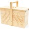 Wooden Sewing Box Organizer for Sewing Supplies with 3 Tier Drawers for Craft Tools, Needles, Pincushions, Art Supplies, Thread Spool Organizer (12.6 x 5.9 x 8.3 Inches)